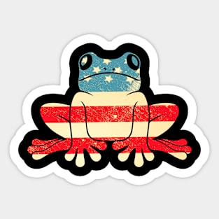 American Flag Frog Sticker